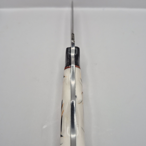 NEW!!! Damascus Steel Knife with Artistic Handle and Leather Sheath - Picture 7 of 11